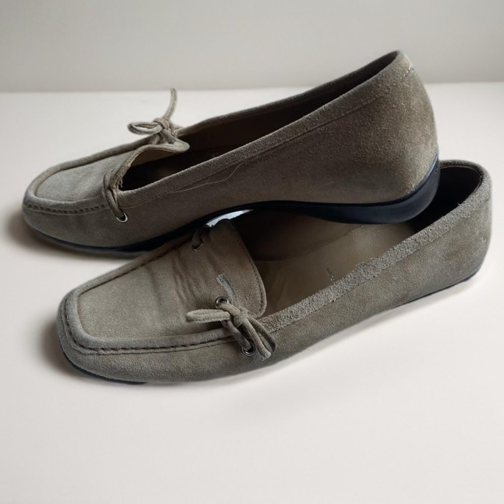 Prada Suede Bow Accents Loafers